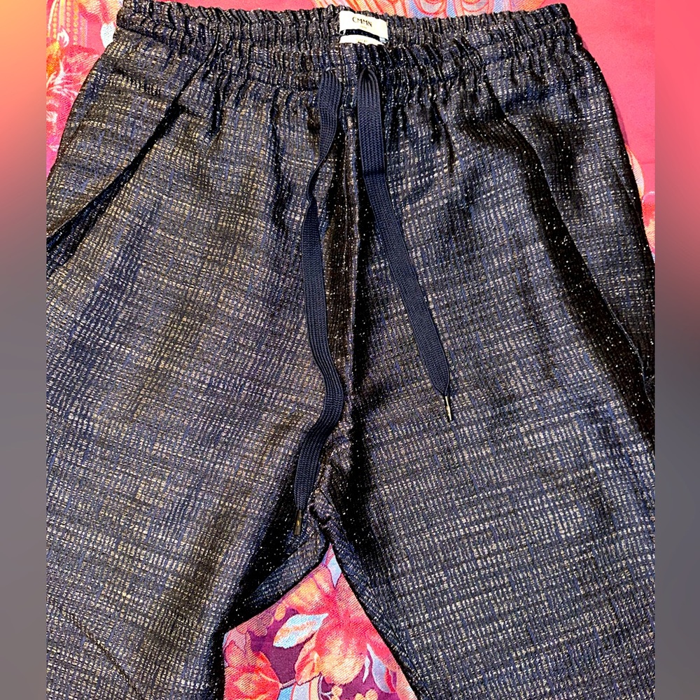 CMMN Navy & Silver Magic Drawstring Pants